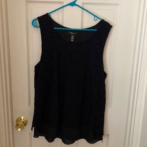 Style&Company black lace sleeveless blouse black lining under lace